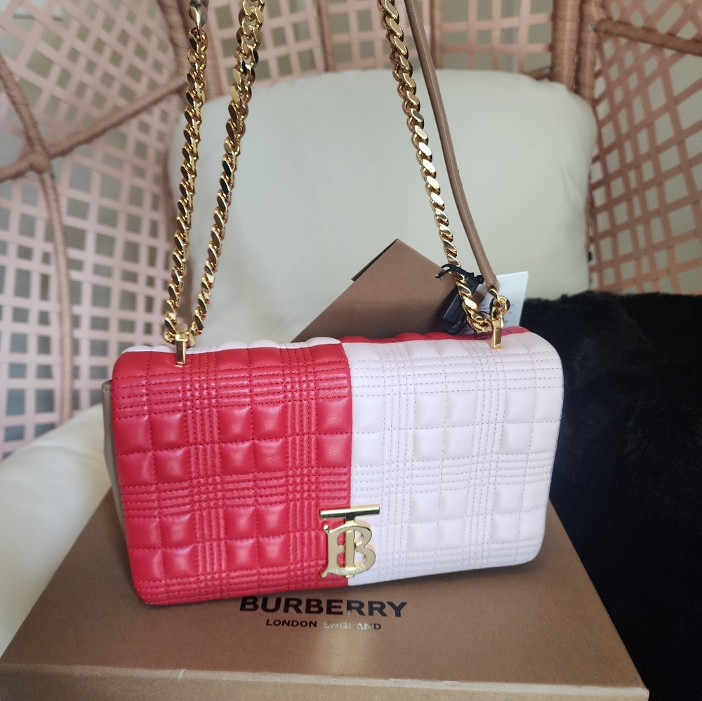 Authentic Burberry Tri Color Quilted Shoulder Bag Or Crossbody Bag - Picture 2 of 15